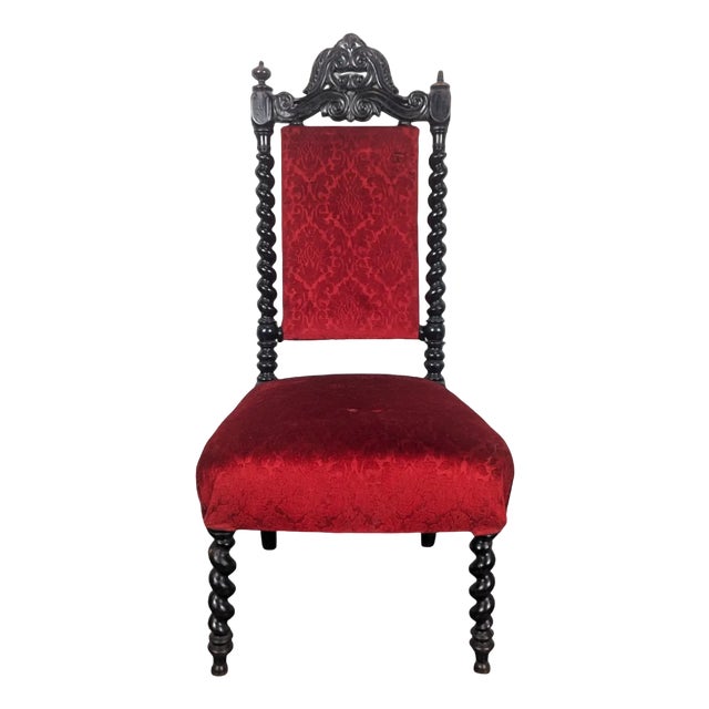 Louis XIII Style Chair in Red For Sale