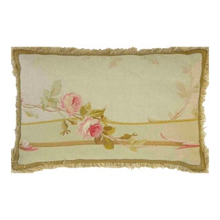 Circa 1860 Antique French Aubusson Tapestry Pillow For Sale