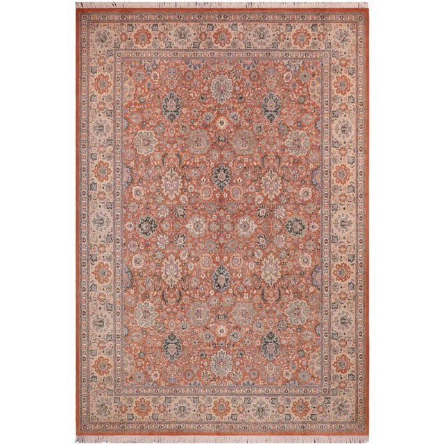Shabby Chic 1990's Pak-Persian Rust/Beige Wool Rug - 8'10'' X 12'1'' For Sale - Image 9 of 9