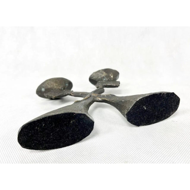 Metal Dutch Bronze Plating Sculpture Candleholder by C. Ammerlan Van Niekerk, 2000s For Sale - Image 7 of 8