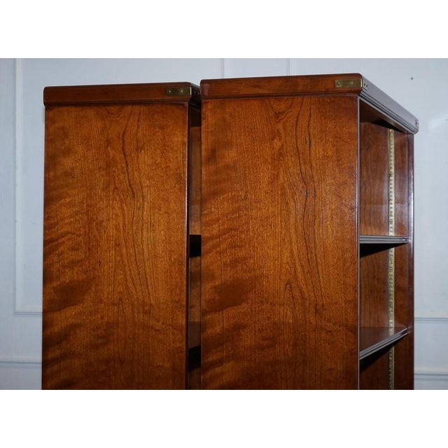 Military Campaign Open Bookcases from Kennedy, London, Set of 2 For Sale - Image 10 of 18