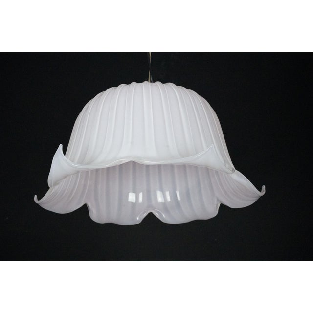 Large Vintage Flower-Shaped Pendant in Pink Murano Glass, Italy, 1980s For Sale - Image 12 of 15