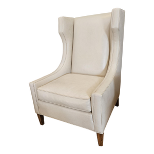 Custom Leather Wing Chair
