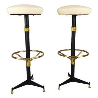 Bar Stools by Luigi Scremin, 1950s, Set of 2 For Sale