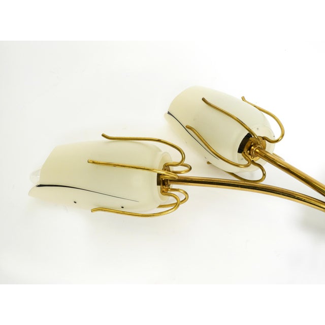 Mid-Century Brass Wall Lamp with Painted Glass Shades, 1950s For Sale - Image 10 of 18