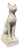Large scale porcelain front or rear entryway statue of an ancient Egyptian cat god or goddess in crackle glazed porcelain,...