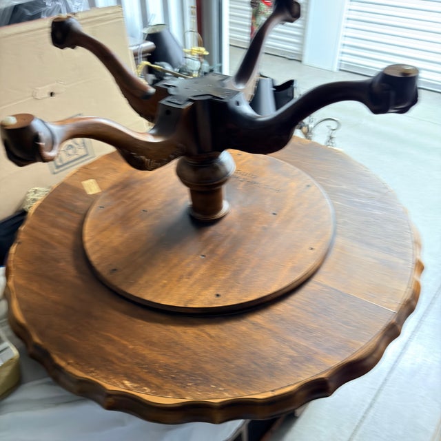 1950s Henredon Piecrust Mahogany Chippendale Style Coffee Table Claw & Ball Feet For Sale - Image 9 of 12