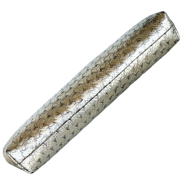 2013 Judith Leiber Couture Whitman Snakeskin Karung Metallic Crystal Clutch Evening Handbag For Sale - Image 16 of 18