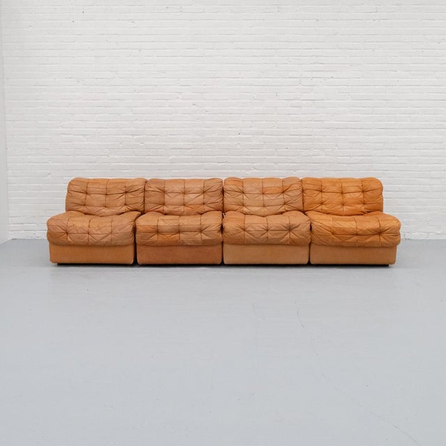Mid-Century Modern DS-11 Patchwork Modular Sofa from de Sede, 1970s, Set of 4 For Sale - Image 3 of 18