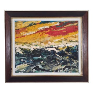 F. Hallberg, Abstract, 1970s, Oil on Canvas For Sale