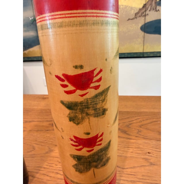 Cinnamon 1960s Large Signed Japanese Kokeshi Dolls – Set of 3 For Sale - Image 8 of 11