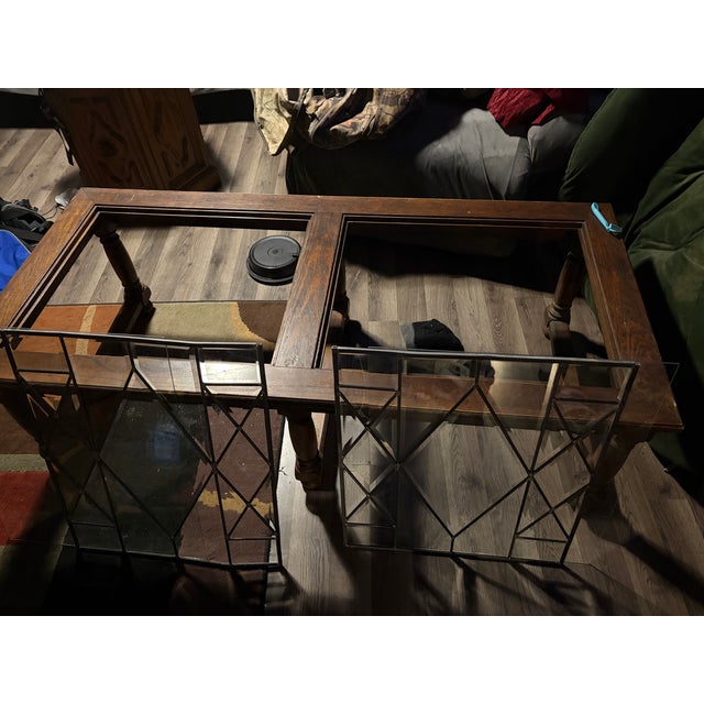 Mid-Century Coffee Table With Removable Lead Tudor Glass Cames For Sale In South Bend - Image 6 of 7