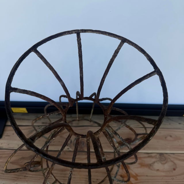 Vintage French Style Wrought Iron Wire Garden Urn Planter - 22" For Sale - Image 12 of 12