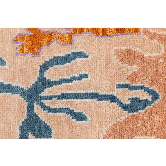 Contemporary Hand-Knotted Oushak Style Wool Rug in Soft Peach, Lavender & Ochre For Sale In New York - Image 6 of 12