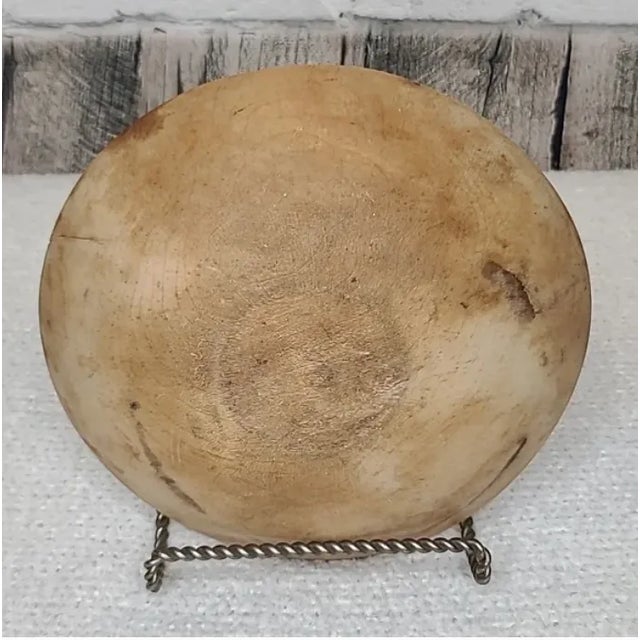 Mid-Century Modern Wooden Medium Hand Carved Dough/Salad Bowl For Sale - Image 9 of 12