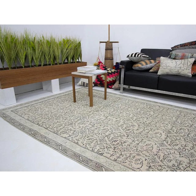 Mid 20th Century 1960s Vintage Washed Out Turkish Rug- 5′7″ × 8′8″ For Sale - Image 5 of 6