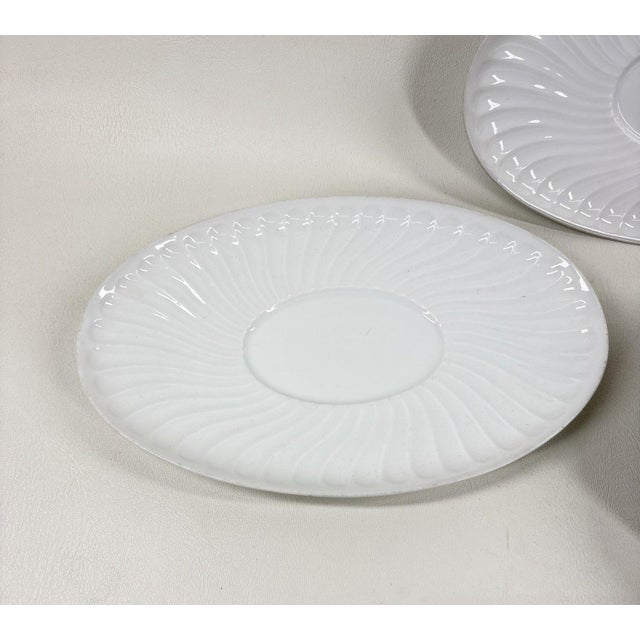 2010s Vintage Vista Alegre Portugal "Sagres" White Swirl Gravy Boat & Saucer Set - 8 Pieces For Sale - Image 5 of 7