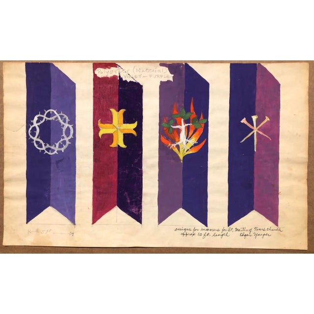 Banner designs for St. Martins of Tours Church in Detroit by Edgar Yaeger (1904-1997) circa 1950s. Yaeger was born in...