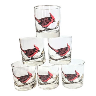 Cardinal Lowballs- Set of Six For Sale