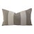 French Taupe and Cream Appliqué Stripes Wool & Linen Feather/Down Pillow For Sale