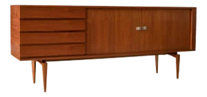 Danish Modern h.w. Klein Teak Tambour Door Sideboard for Bramin