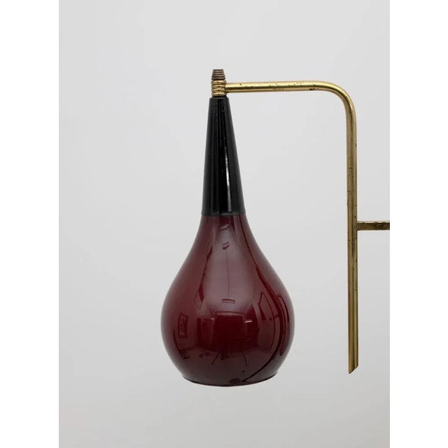Mid-Century Italian Modern Brass and Colored Glass Floor Lamp from Stilnovo, 1950s For Sale - Image 6 of 9