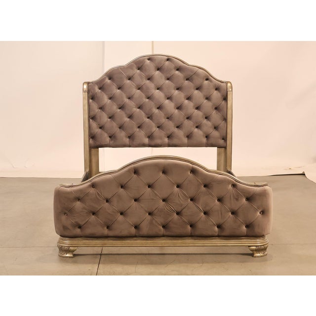 Elegant Queen Bed Featuring a Deep Tufted Upholstered Head and Footboard For Sale - Image 16 of 18
