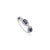 Contemporary Marquise Cut Three Stone Sapphire Diamond Cluster Ring 14k Gold Size 6 For Sale - Image 3 of 10