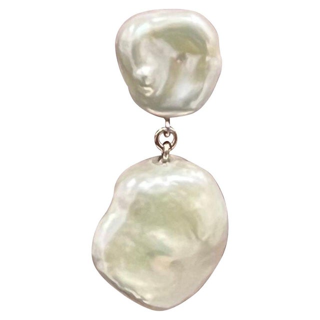 Fine Quality Fresh Water Pearl Dangle Earrings 14k White Gold Certified $799 018542 This is one of Kind Unique Custom Made...