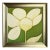 Original Framed Flower Painting, Green Botanical Wall Art, Oil on Canvas in Gold Frame, 14x14 Minimalist Boho Home Decor For Sale