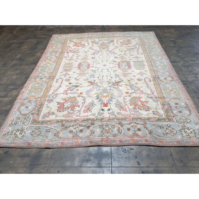 Antique Oushak Rug 11.3x8.2 For Sale - Image 4 of 9