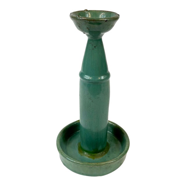 19th Century Chinese Ceramic Oil Lamp For Sale