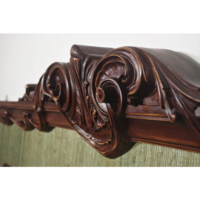 Hand-Carved Painting, 1950s, Textile & Wood, Framed For Sale - Image 10 of 18