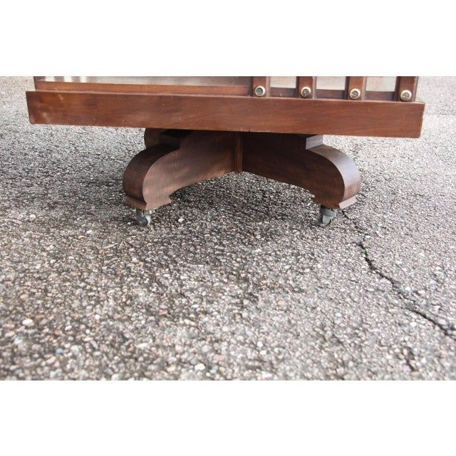 Wood Rotating Bookcase by G. Borgeaud, Paris, France, 1890s For Sale - Image 7 of 9