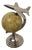 Desk Ornament World Globe with Chrome Model Aeroplane, 1960s For Sale