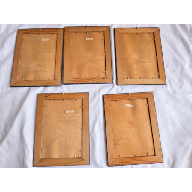 Glass German Reverse Glass Paintings, Set of 5 For Sale - Image 7 of 10