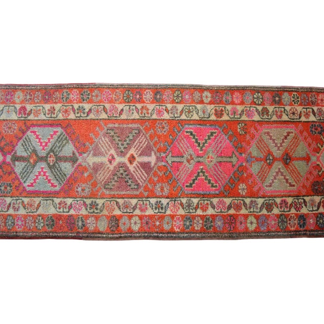 1970s Vintage Hand Knotted Tribal Kurdish Runner - 2'10' X 13'7' For Sale - Image 9 of 12