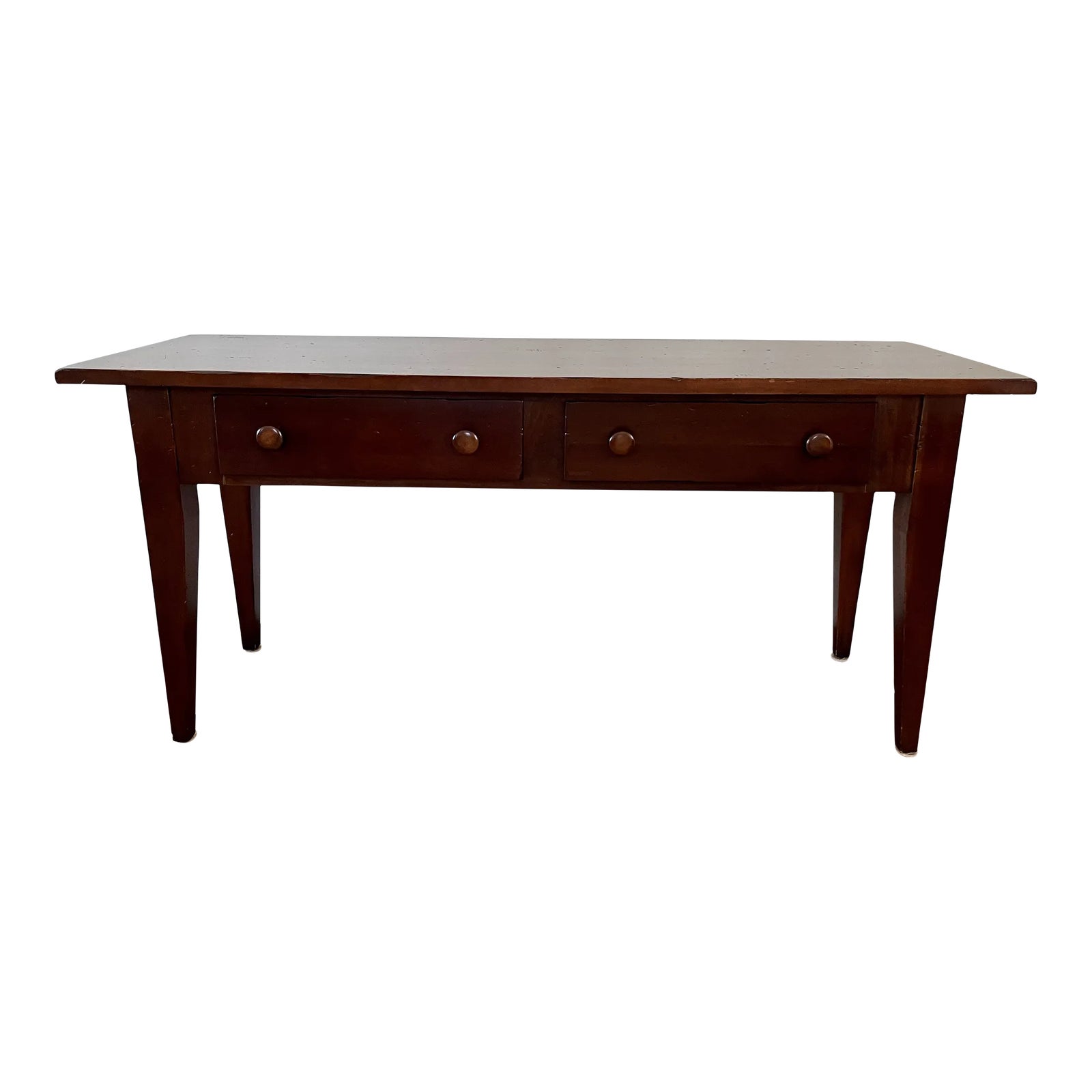 1990s Rustic Brown Console Table With Drawers Chairish