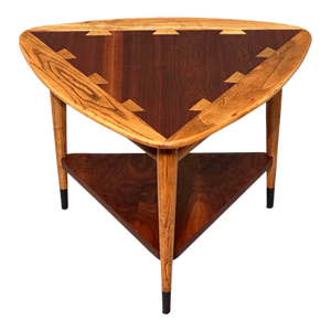 Restored Lane Acclaim Guitar Pick Side Table Triangle Wedge End Table