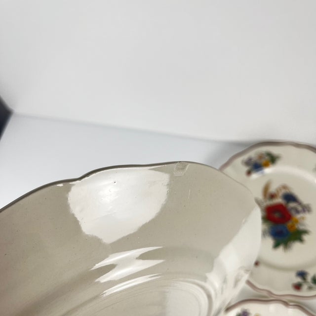 White Antique Agreste Dinner Plates from Sarreguemines, 1890s, Set of 4 For Sale - Image 8 of 12