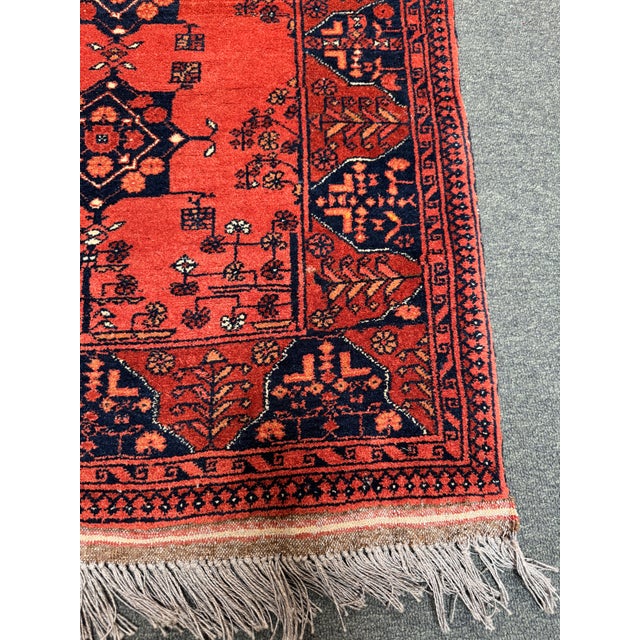 4ft 4in × 6ft 8in Hand-Knot Tribal Wool Area Rug, Vintage For Sale - Image 11 of 11