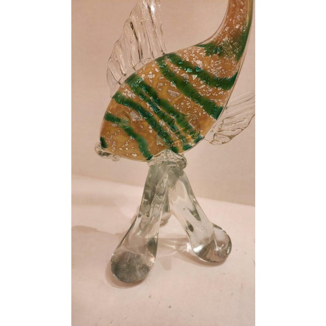 Mid-Century Modern Mid 20th Century Murano Style Art Glass Fish Sculpture For Sale - Image 3 of 9