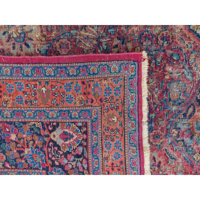 1920s Antique Persian Mashad Hand Made Rug. 8'8"x 11'4" For Sale - Image 12 of 13