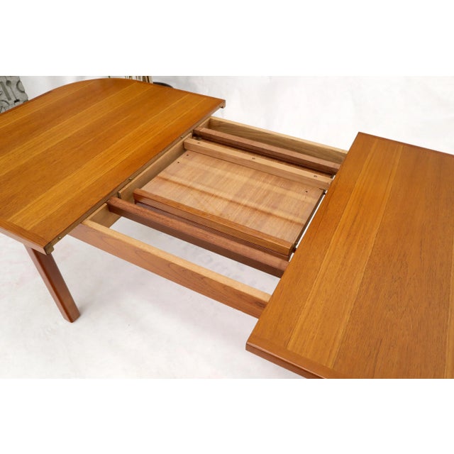 Rectangle Round Corners Teak Midcentury Danish Modern Dining Table Pop