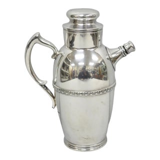 Vintage Art Deco Silver Plated Martini Cocktail Shaker Pitcher by Poole 2601 For Sale