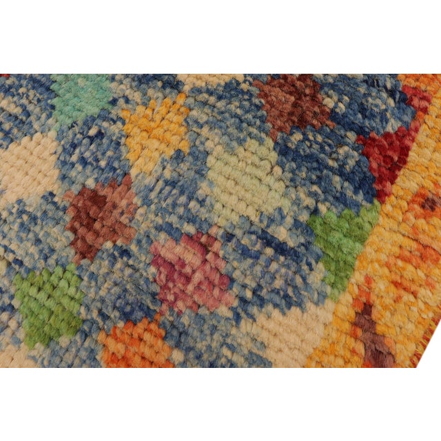 Textile Modern Balochi Blue/Gold Wool Rug - 3'6''x4'10'' For Sale - Image 7 of 11