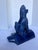 Ceramic • Vintage Chinese Cobalt Blue Glazed Figural Architectural Roof Tile Guardian Beast - 8" For Sale - Image 7 of 10