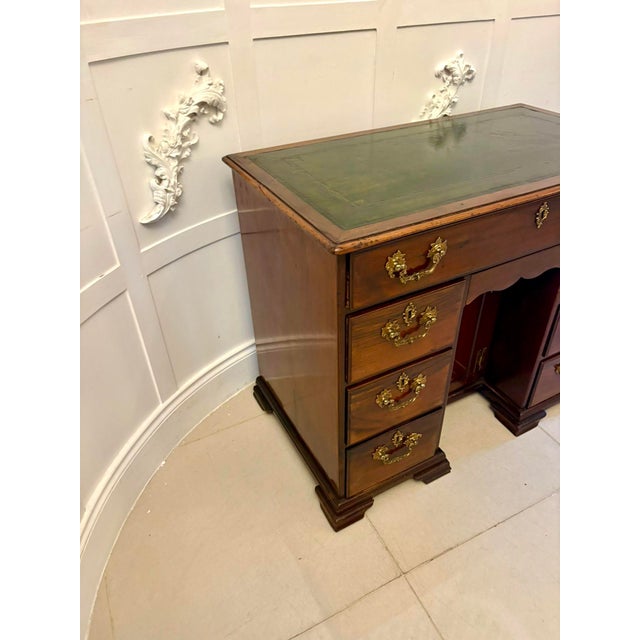 Antique George III Mahogany Kneehole Desk, 1780s For Sale - Image 12 of 15