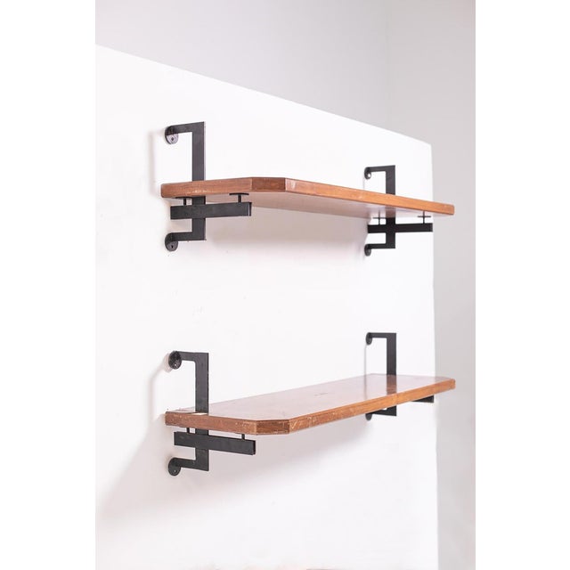 Wood Modular Italian Bookcase with Shelves and Brackets from Studio BBPR, 1954, Set of 5 For Sale - Image 7 of 10