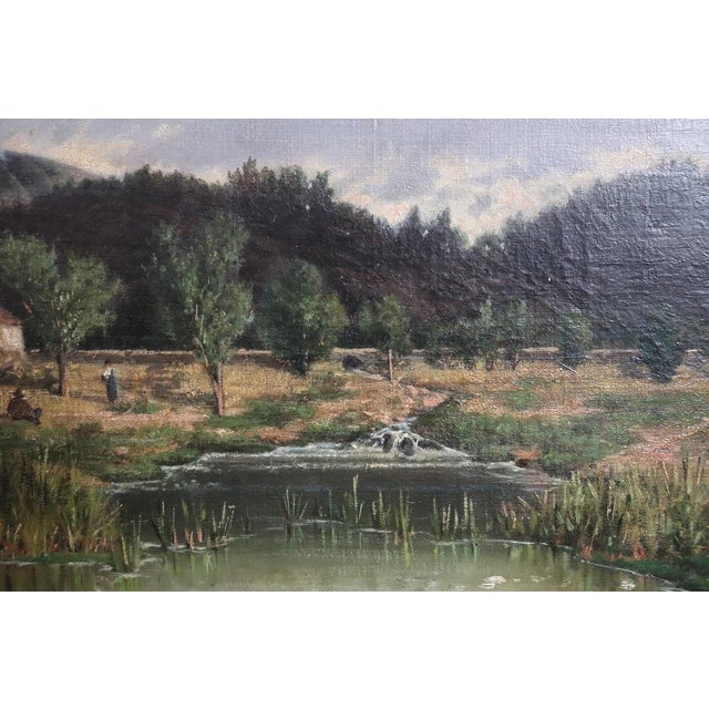 Italian Artist, Landscape, Oil Painting on Canvas, Mid-19th Century, Framed For Sale - Image 5 of 14